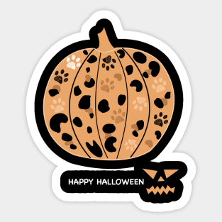 Pumpkin with paw prints Sticker